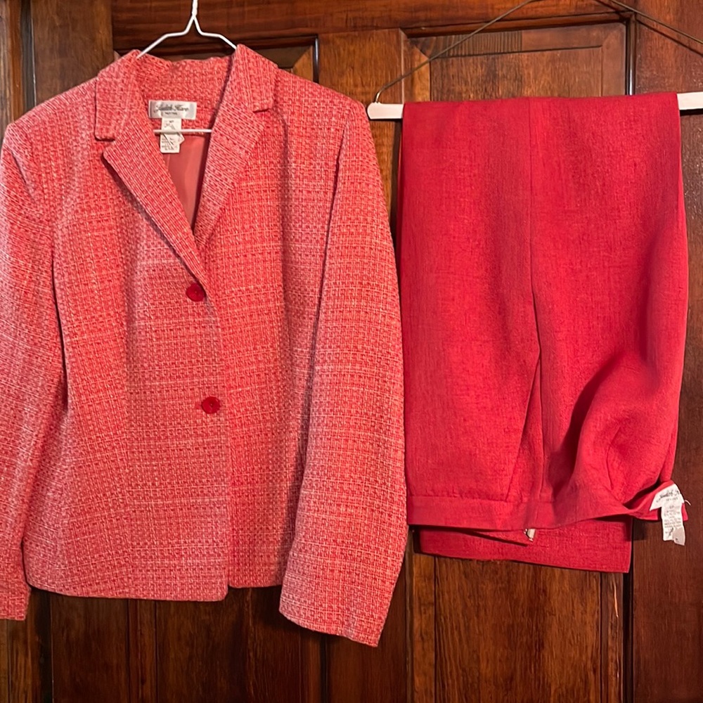 Judith Hart Jacket size 14P & Pants size 12P, both fully lined, rust color.